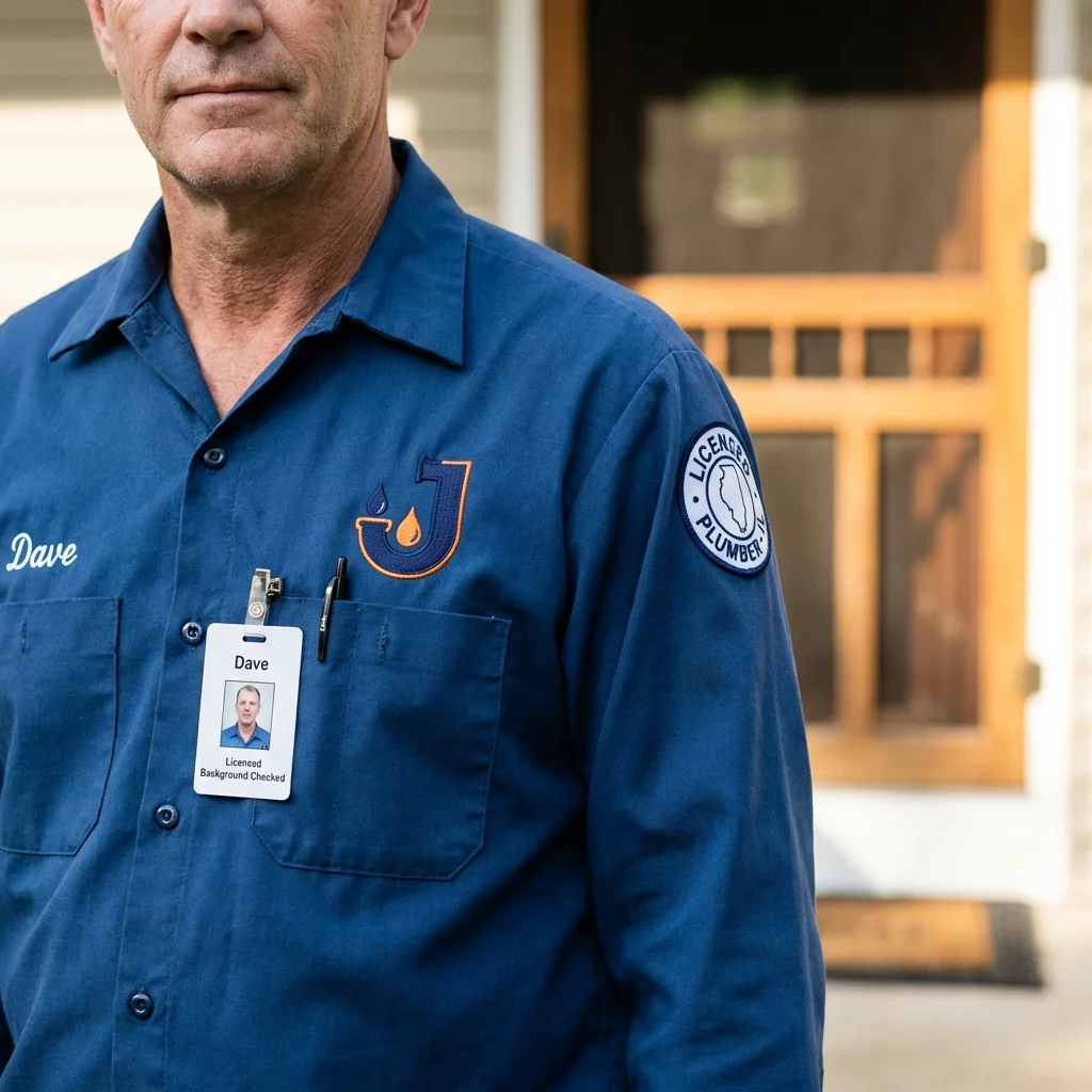 Licensed plumber showing ID badge in Humboldt, TN