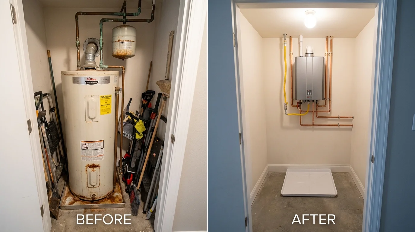 Tank water heater versus wall-mounted tankless unit comparison for Humboldt, TN homeowners